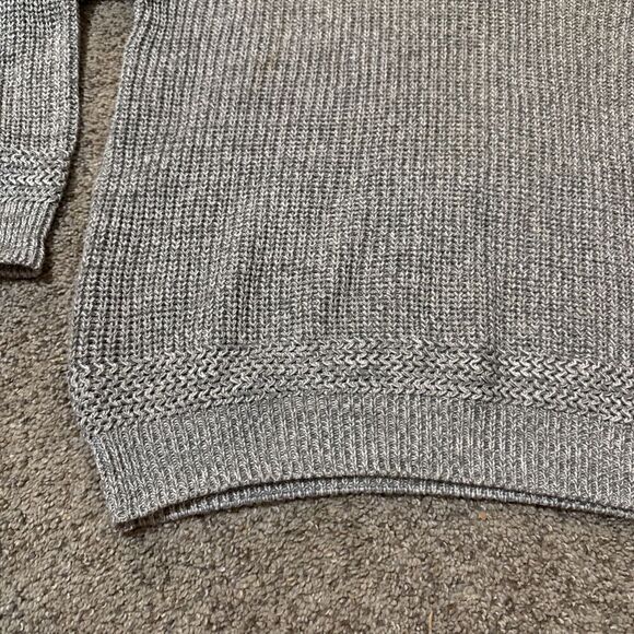 Club Room Luxury 1/4 Button Pullover Mens Fisherman M Chunky Knit Cotton Sweater - Picture 4 of 9